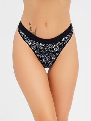 ISSA Plus Animal Print Knitted Thong