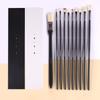 Gouache Paint Brush 10 Pcs Multi-functional Fan-shaped Nylon Hair Oil Brush Big Bristle Board Brush Row Pen Black Knight Set