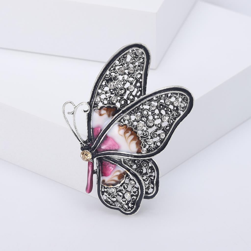 Luxury Rhinestone Butterfly Brooches for Women Unisex Pearl Insect Pins Event Party Gift Backpack Decoration Clothes Accessories