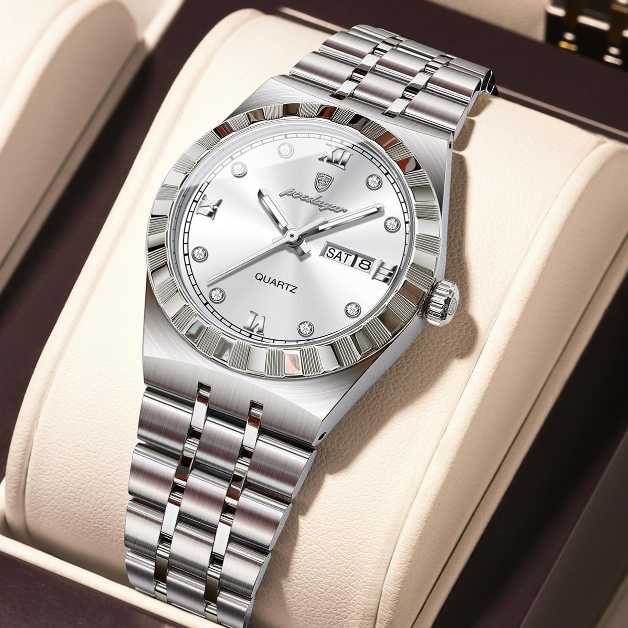 Waterproof Ladies Watch Trend Dual Calendar Quartz Watch