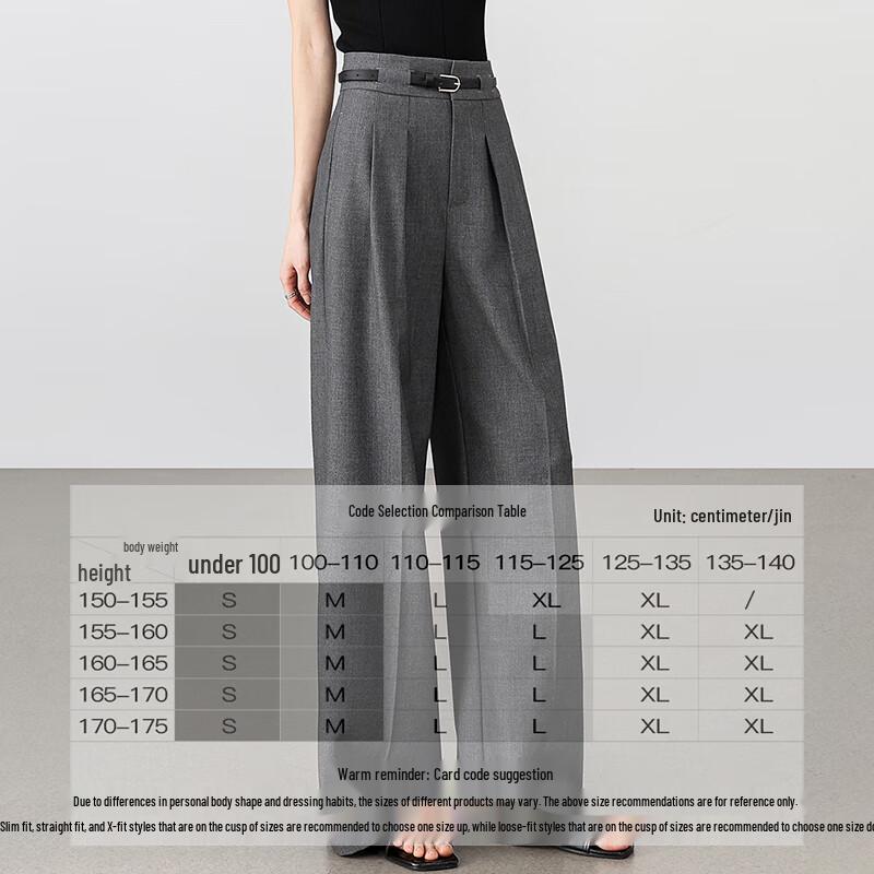 Shangdubila Women's Spring Loose Straight Wide-Leg Casual Pants