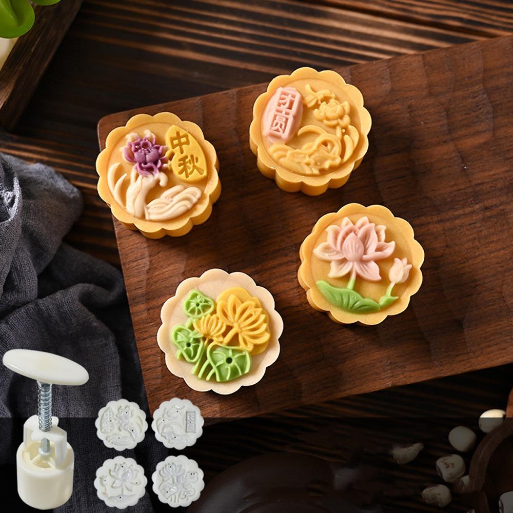 Plastic Mooncake Mold 50g Pastries Dessert Mold Hand Pressed Mould  Chocolate Dessert