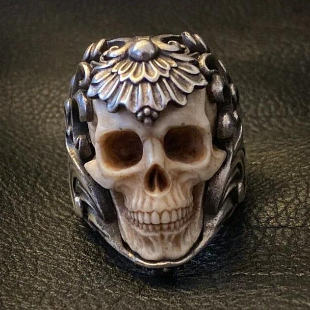 Men s Hollowed Out Retro Ring Skull