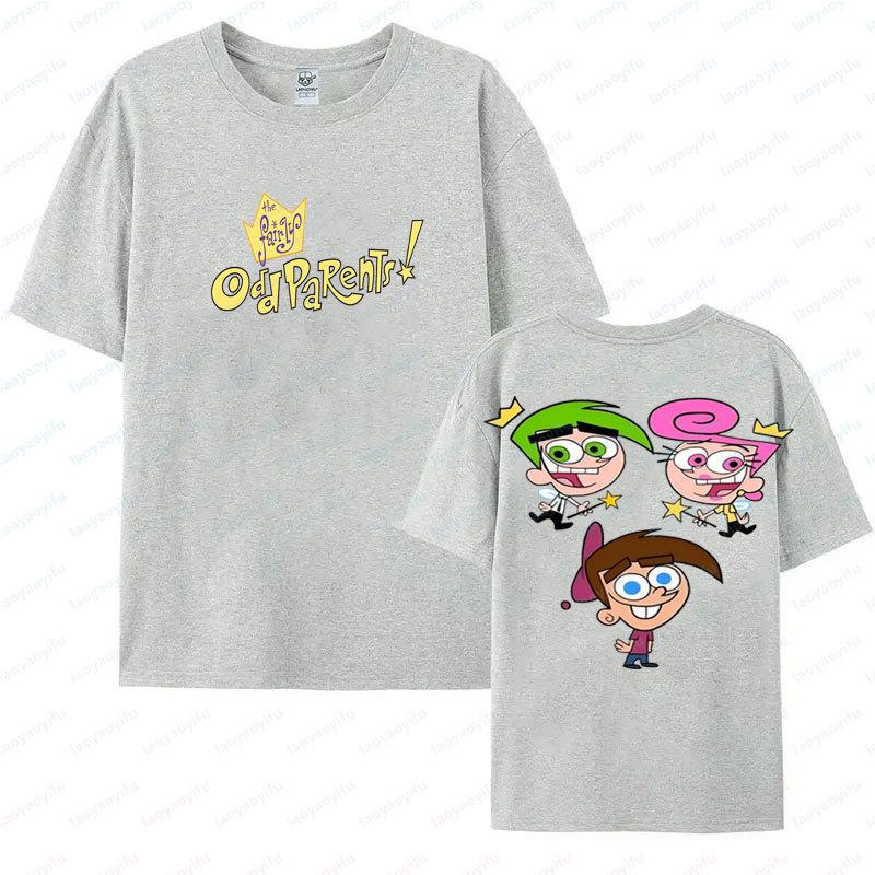 Neuer Stil Cartoon T-Shirt Die Fairly Odd Parents Aufdruck Oberteile Sommer Kurzarm T-Shirts Nostalgie Retro Street Fashion T-Shirts