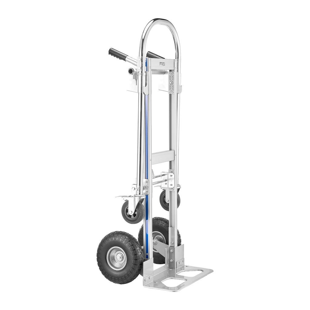 VEVOR 2 In 1 Hand Truck, 453.6 Kg Load Capacity for 4-Wheel Mode, Convertible Hand Truck Dolly with Non-Slip Handle & Wheels