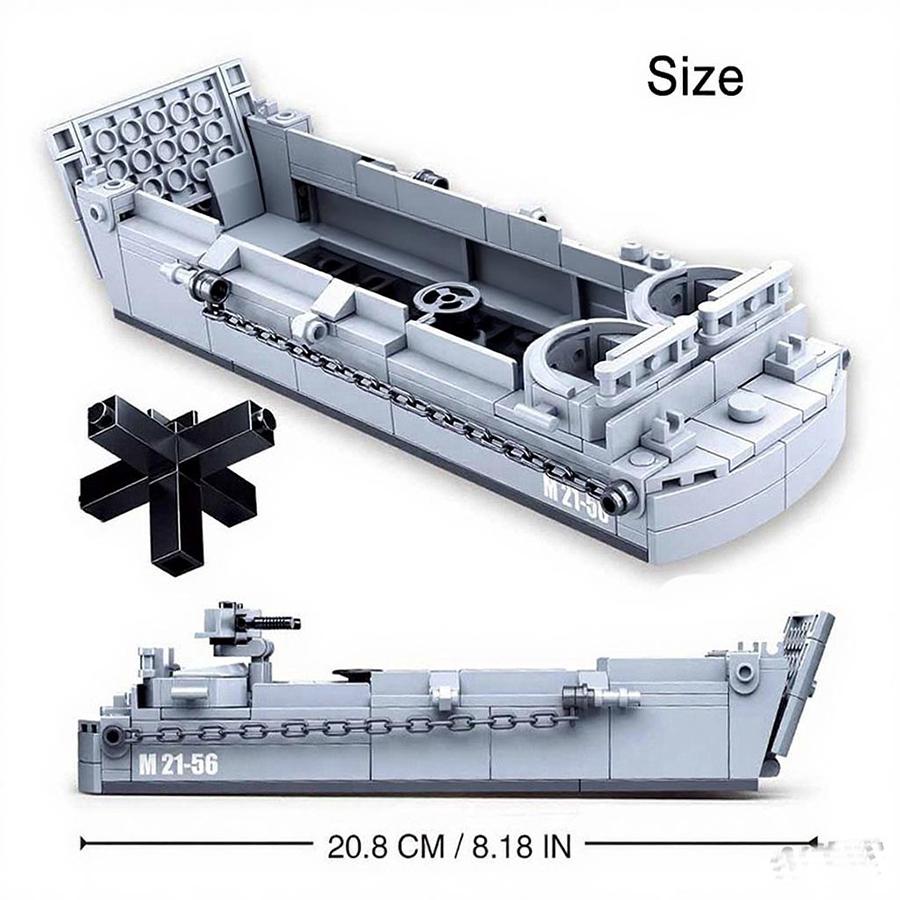 182 Buc 0855 WW2 Ambarcațiune Militară de Debarcare Navă de Război Blocuri de Construcție Set Cărămizi Barcă Marină Modele Soldați Cărămizi DIY Jucării Copii