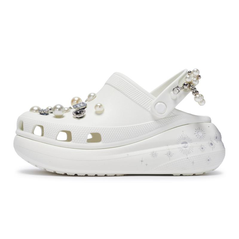 Crocs Classic Clog 811 Manufacture Silver Moon Secret Realm Limited Edition Canvas Bag Clogs Unisex White