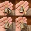 Six-Character Mantra Bell Keychain Creative Key Ring Heart Sutra Copper Bell Pendant Bag Charm Accessories Lucky Gift