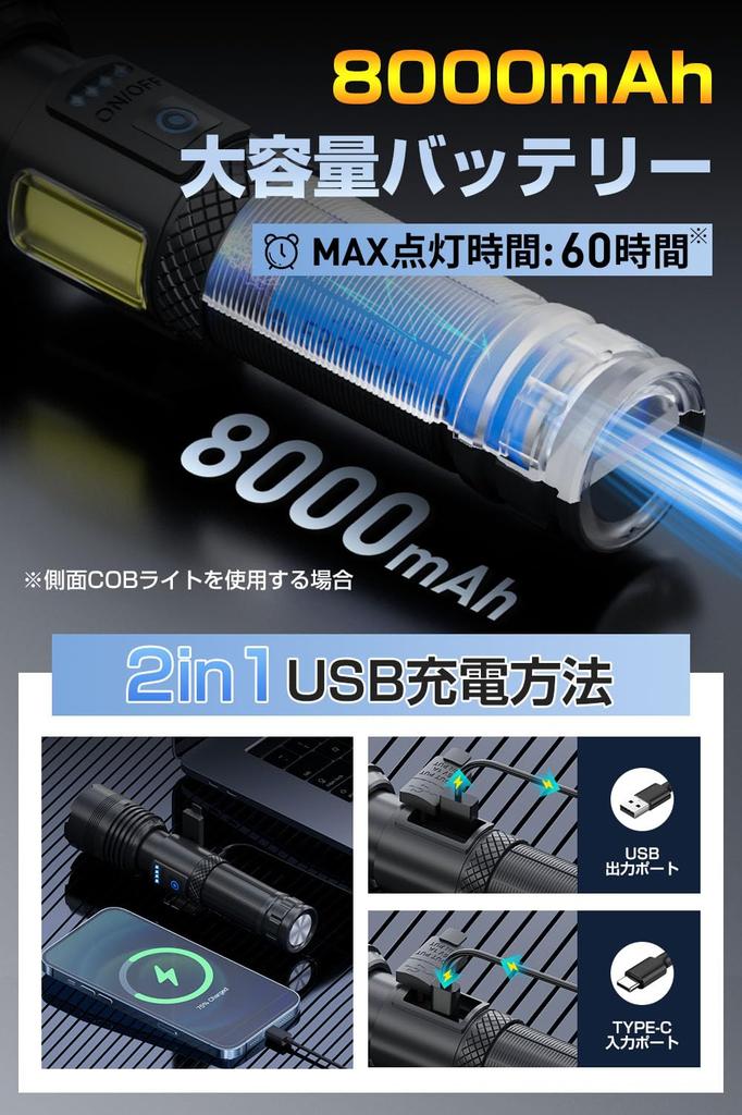 Flashlight, LED Light, Powerful [XHP160LED & Magnet Included] Flashlight, Large