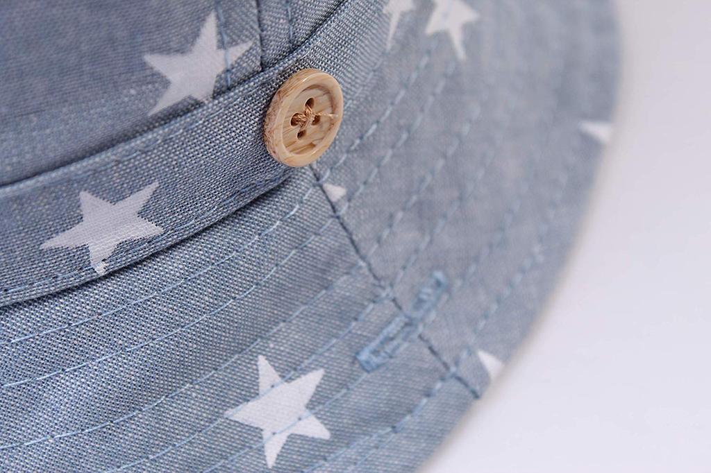 Baby Kids Star Sun UV UV Cut Cotton Safari Tulip Ten Gallon Hat [LeafIn] Hat, Hat, Pattern, Drawstring, Protection, Protection, Hat, Unisex, Kids,