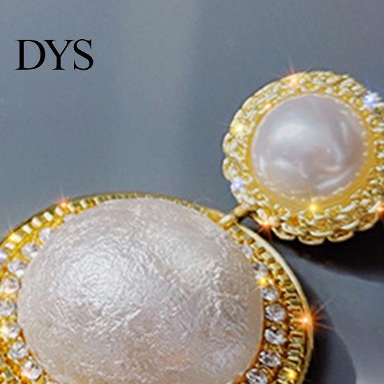 Party Earrings 1 Pair Women Large Faux Pearls Rhinestones Ear Studs Exaggerated Electroplating Korean Style Birthday Gifts