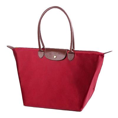 Tote Bag for for Large 3 Sizes [Blostirno] Women, Nylon, Foldable, Handbag, Waterproof, Commuting, Travel, Shopping, Capacity, (L, Wine)