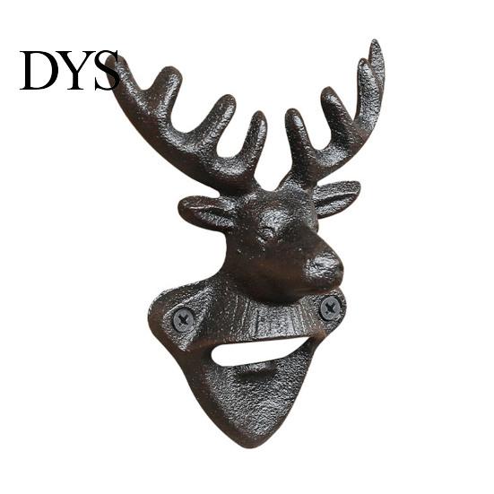 Cow Head Bottle Opener Elk Opener, Wall Mounted Beer Cap Cast Iron Remover, Rustic for Home Bar, Industrial Decor Outdoor