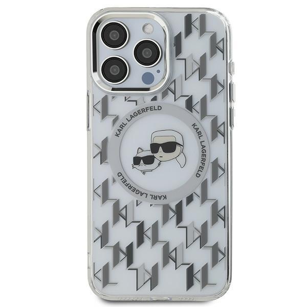 Karl Lagerfeld Klhmp15Lhmckmht Iphone 15Pro 6.1 Przezroczysty/Transparent Iml Monogram Karl&Choupette Head Magsafe