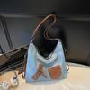 Fashion Splicing Versatile Retro Casual Tote Bag Women's Multi-functional New Autumn Personalized Commuter Messenger Bag