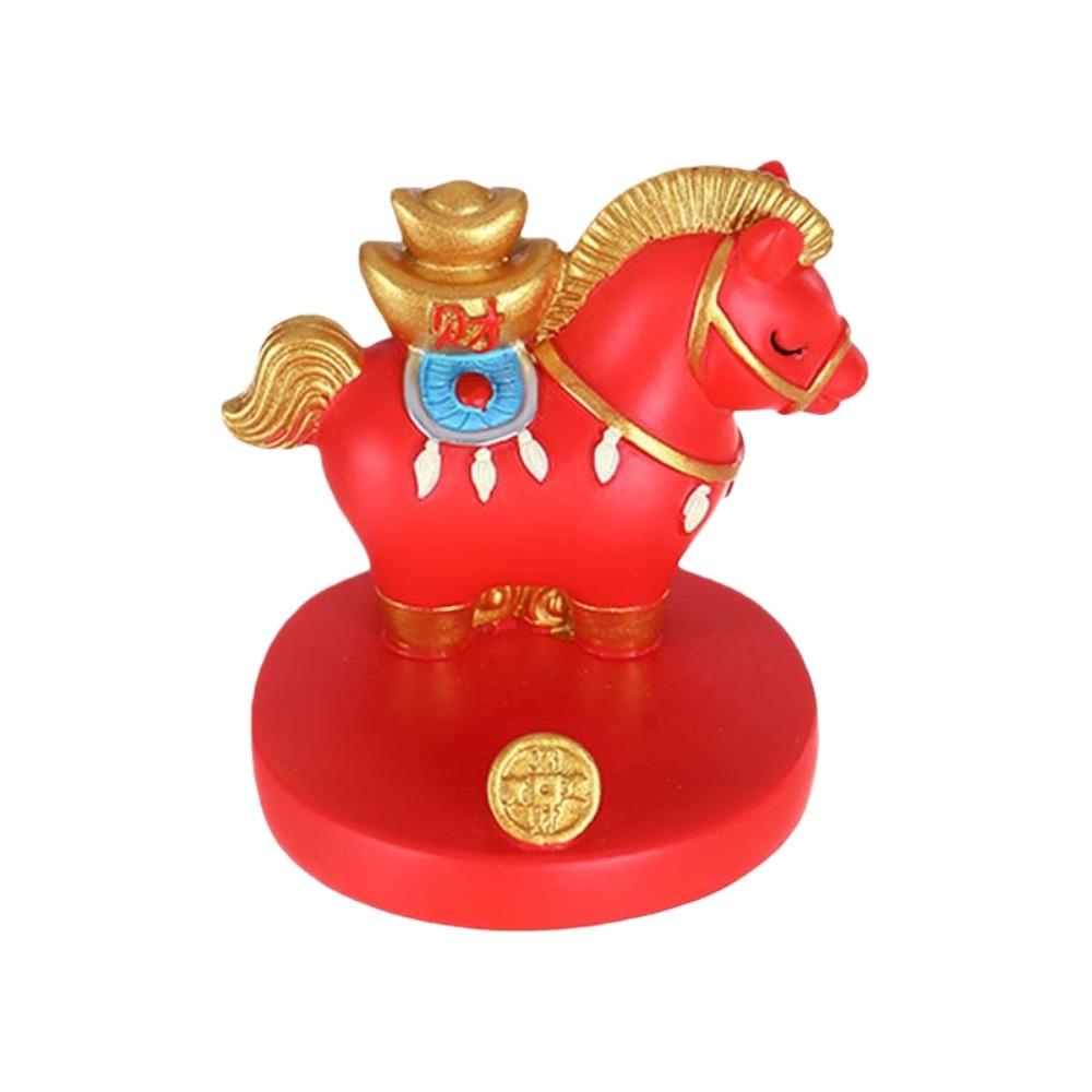 Resin Zodiac Horse Ornaments Festival Decorative Mobile Phone Stand Car Interior Ornament