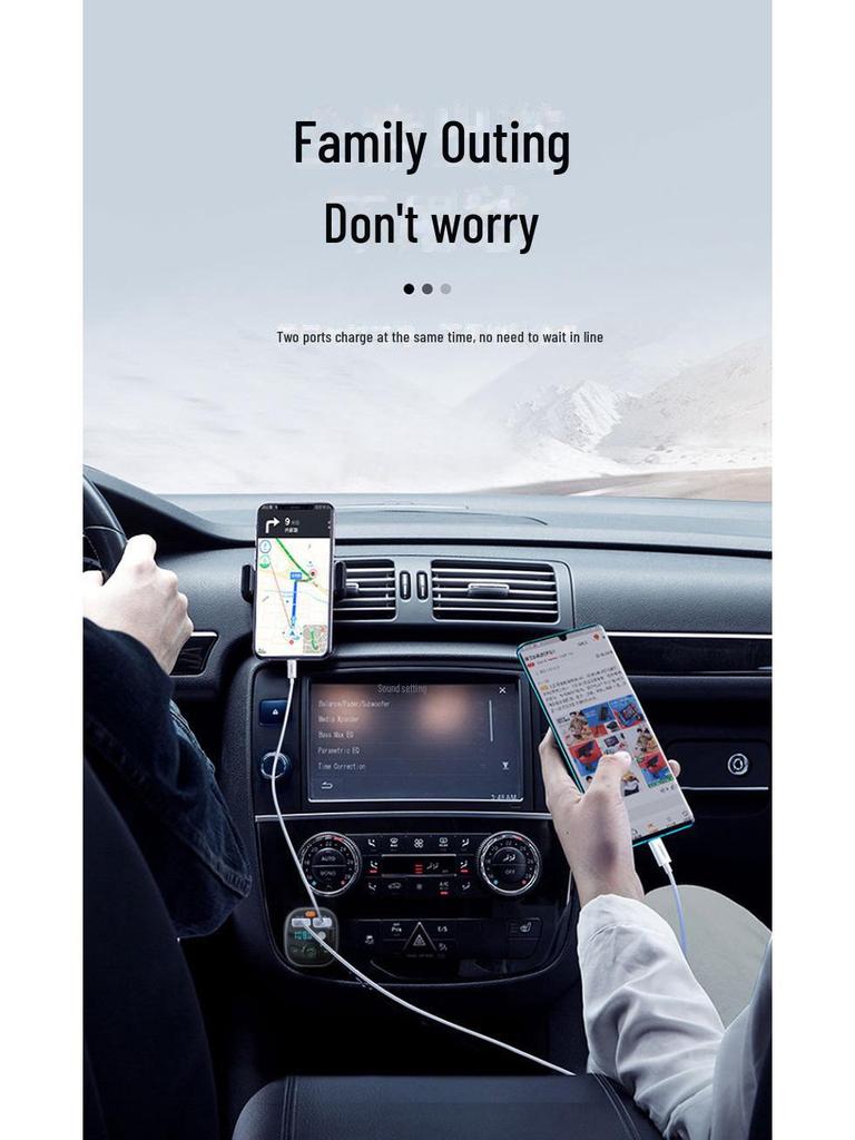 Q6 Fast Charging Bluetooth MP3 Player with Digital Display Car Charger