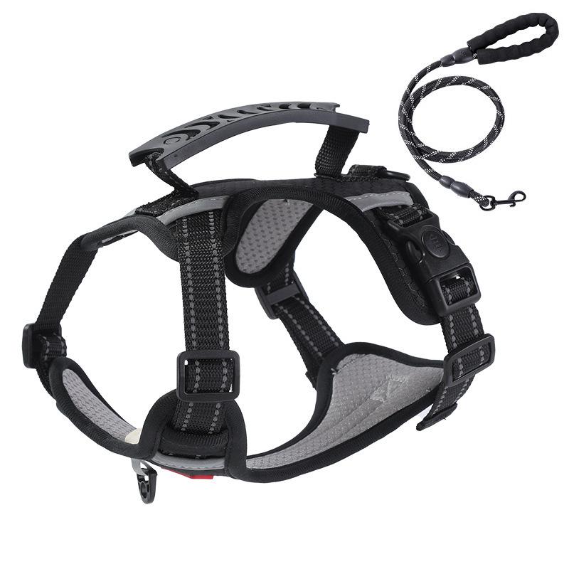 

Dog Leash, Shiba Inu Koji Fur Pet Chest and Back Strap, Anti-escape Dog Leash, Medium and Large Dog Chain S чорний