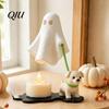 Anthropomorphic Ghost Pet Statue Walking Dog Night Light, 3D Printed LED Warm Lamp, Cute Playful Sculpture Puppy with Candle, Halloween Home
