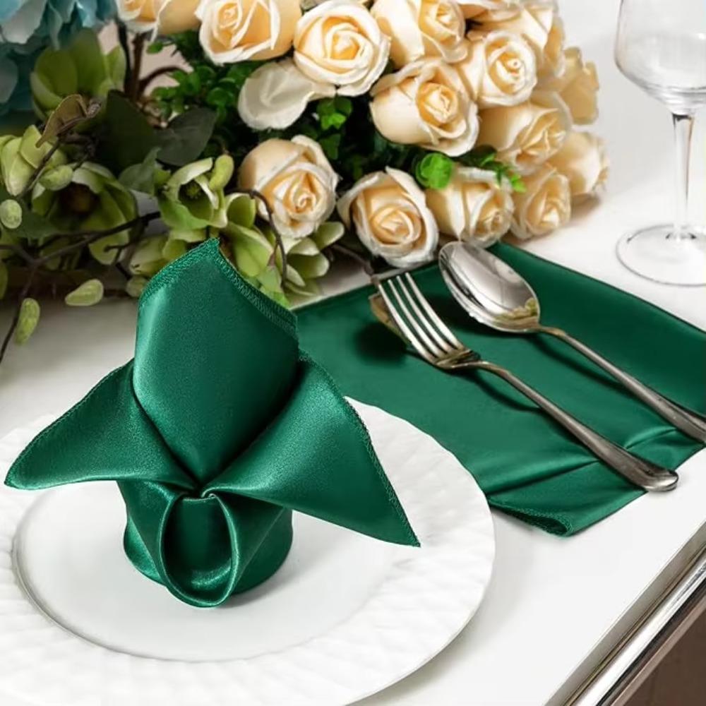 10pcs Soft Satin Napkin 30x30cm Table Napkins High-end Dinner Napkins  Event