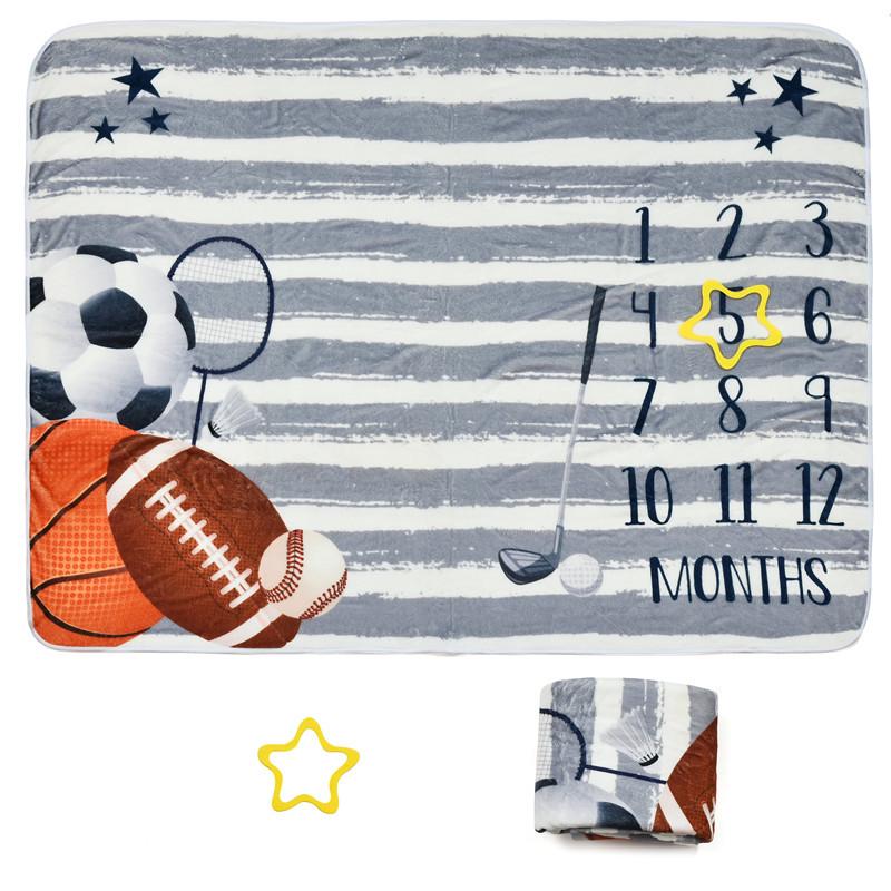 Baby Milestone Flannel Blanket: Photography Prop, Growth & Memorial Cover, Air Conditioning Blanket