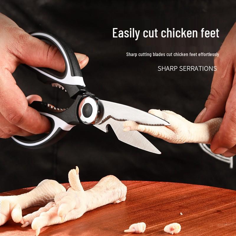 Panda Stainless Steel Multi-Purpose Kitchen Scissors for Cutting Duck, Fish, Chicken Bones, and Food - Sharp and Labor-Saving Tool