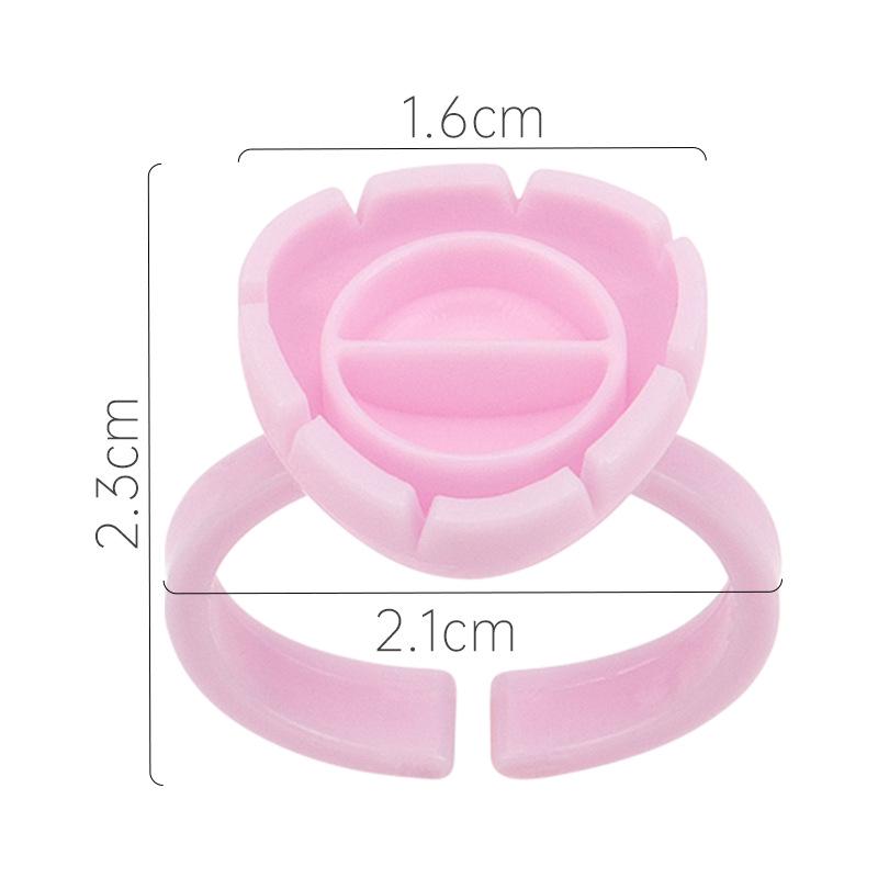 100-Pack Eyelash Grafting Rings: Blooming Cup Lash Glue Holder for Makeup Tools