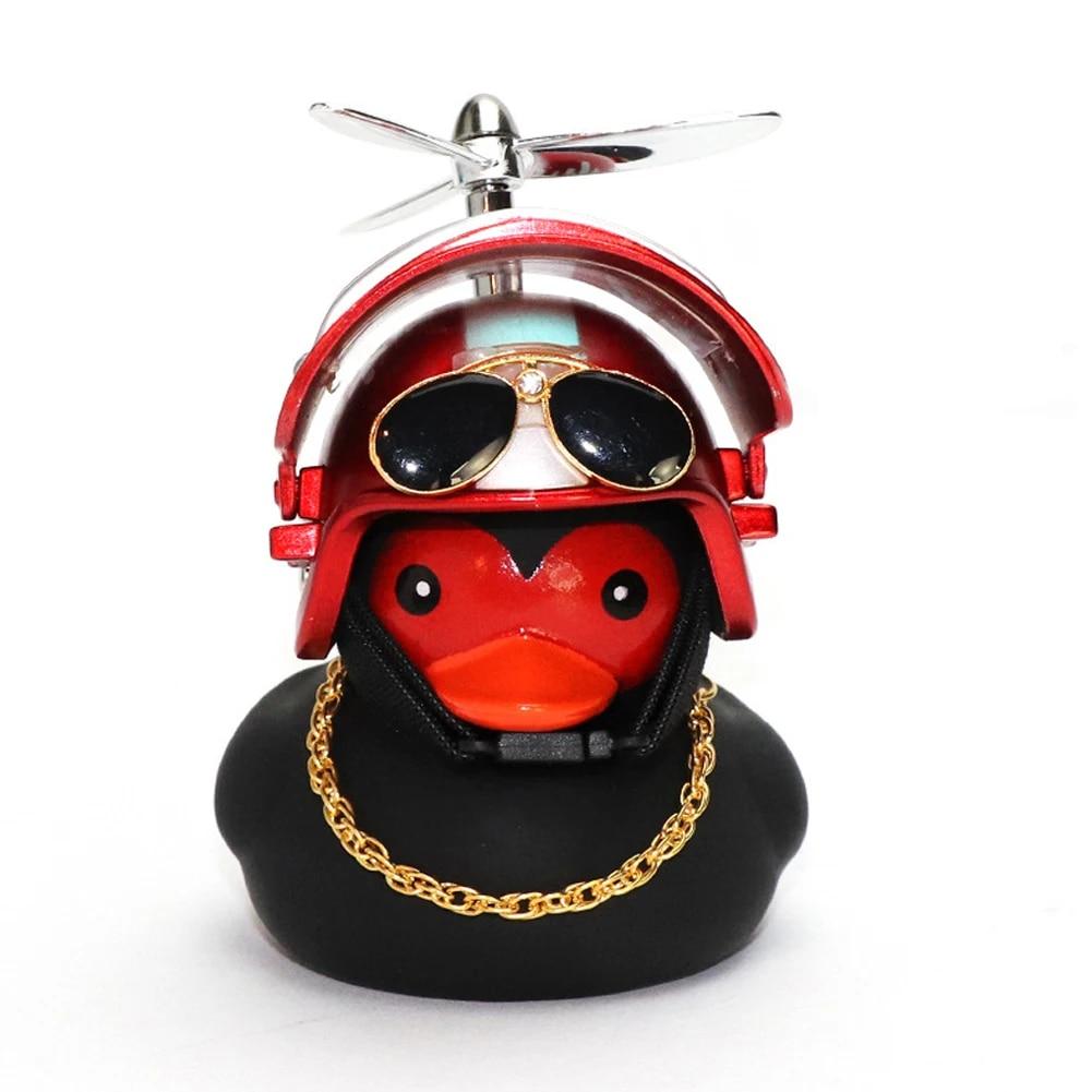 Motorcycle Accessories Helmet Broken Wind Small Black Duck Dashboard Rearview Mirror Standing Camouflage Helmet Mini Black Duck