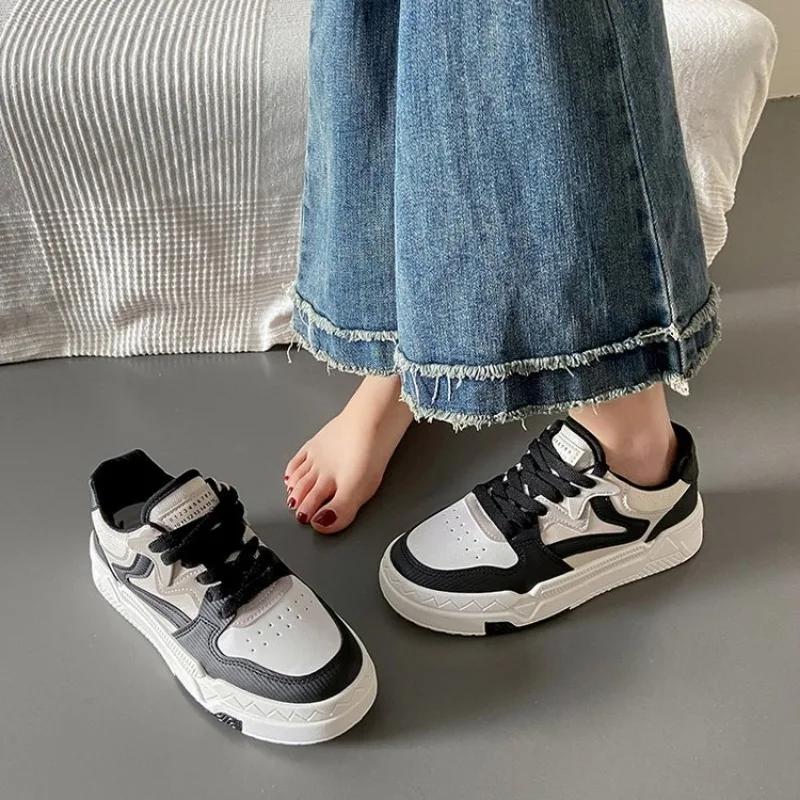 Fashion Small White Shoes Women 2024 New Girls with Thick Soles Low Top Board Shoes Spring and Autumn Leisure Sports Shoes