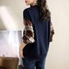 Women's Pilling-Free Crew Neck Plaid Sweatshirt, Retro Fake Two-Piece Style, Early Spring 2025 Collection