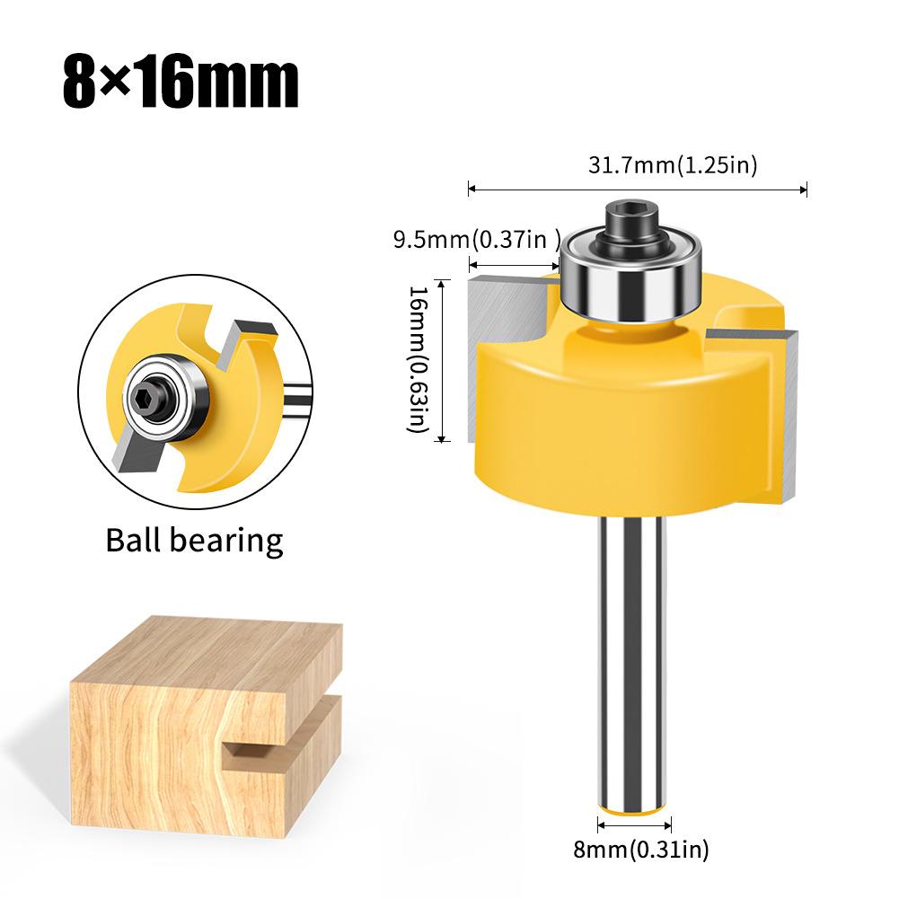 8 Handle Double Edge Ball T-Knife Bearing Slotting Knife Inch Woodworking Milling Kit T-Slotted Knife