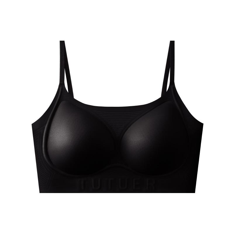 

Летние ультратонкие, приятные на ощупь, безопасные для кожи и бесшовные женские бюстгальтеры без косточек, тонкие бретели, комфортная поддержка F code【 40-60kg 】 чёрный