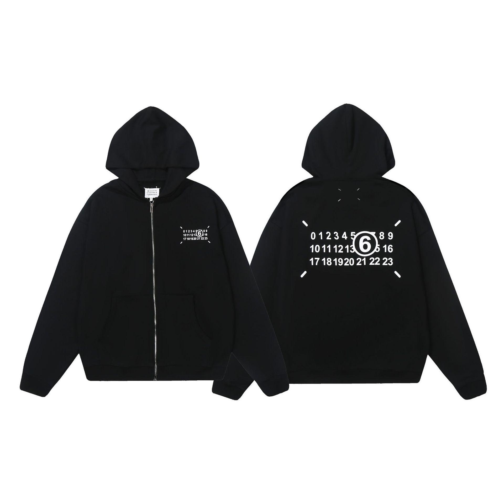 Maison Margiela MM6 Унисекс Худи-Кардиган на молнии из махровой ткани Medium