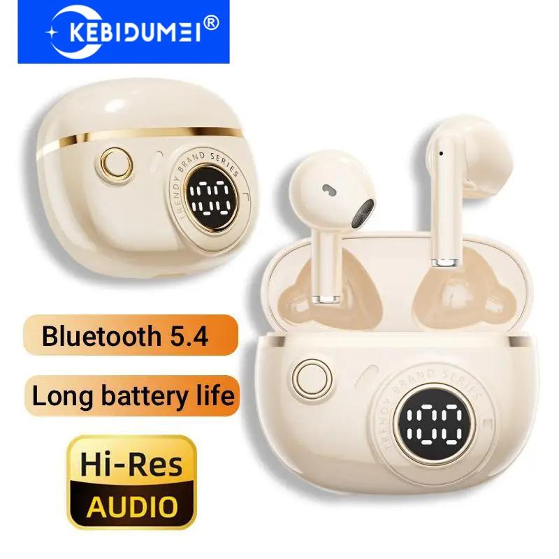 Căști Bluetooth 5.4 Căști Wireless Mini Căști de Gaming Afișaj LED Căști cu Reducere a Zgomotului Căști Stereo HiFi