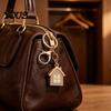 Non-blackening Metal Keychain Pendant, 3D Cabin Shape Key Holder with Lobster Long-lasting Shiny Clasp And Ring, Anti-Oxidation Fall-Resistant Window