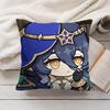 Layla Cute Genshin Impact Cushion Cover Silky Short Plush Invisible Zipper Dustproof Sofa Pillow Case For Home Decor