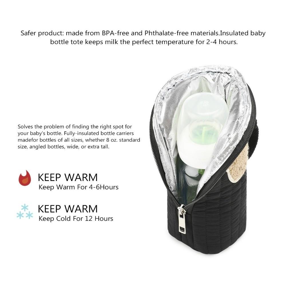 Portable Design Bear Thermal  Bottle Bag With Handle Breastmilk Cooler Bag  Infant Feeding
