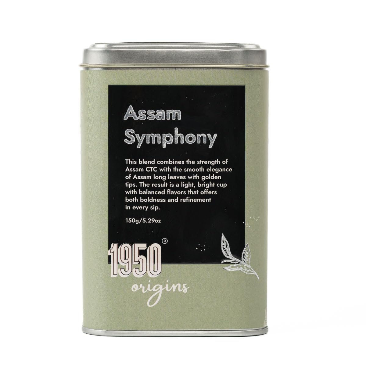 1950 Origins Assam Symphony | Premium Black Tea | Assam CTC & Orthodox Whole Leaf | Indian Authentic Kadak Chai | Strong & Fresh | 150g Tin