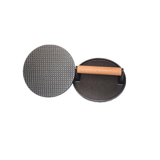 

Пресс для гамбургеров, сверхмощный чугунный пресс для бекона, мясной стейк с деревянной ручкой для сковороды, сэндвичей, сковороды с антипригарным покрытием