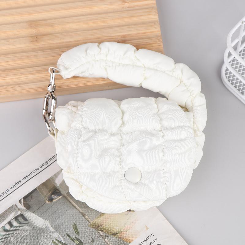 Mini Bag Mini Cloud Waist Pack Lightweight Solid Secure Button Closure With Decorative Coin Purse And Headphone Bag