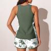 Women's Sports Swimsuit Two-piece Set, Vest , Shorts, Printed