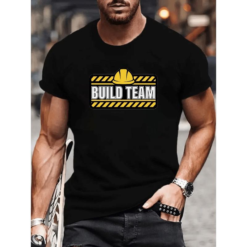 

Европейские размеры «BUILD TEAM» Принт на тему «Инженер Стройплощадка» | Весенняя Новая Коллекция, Удобный Дышащий Повседневный Спортивный Топ S чёрный