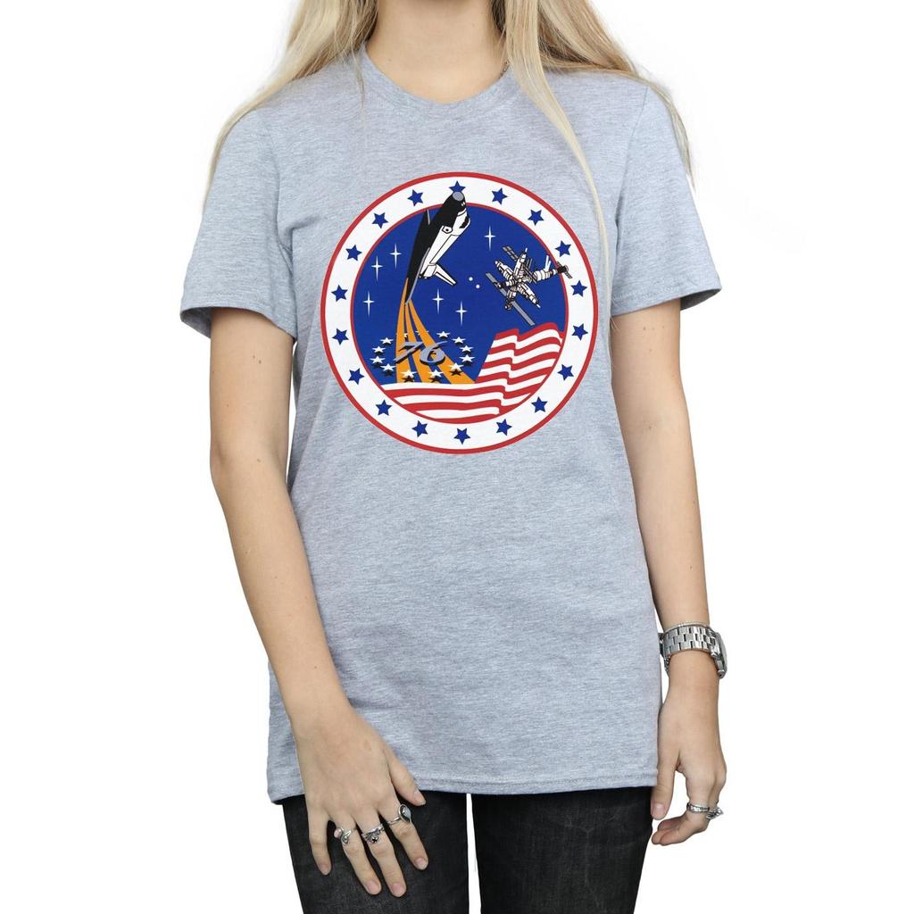 NASA Womens/Ladies Classic Rocket 76 Cotton Boyfriend T-Shirt