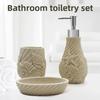 3pcs Bathroom Wash Storage Set Natural Stone Resin Lotion Bottles Toothbrush Cups Soap Dishes Light Luxury Retro Bathroom Set