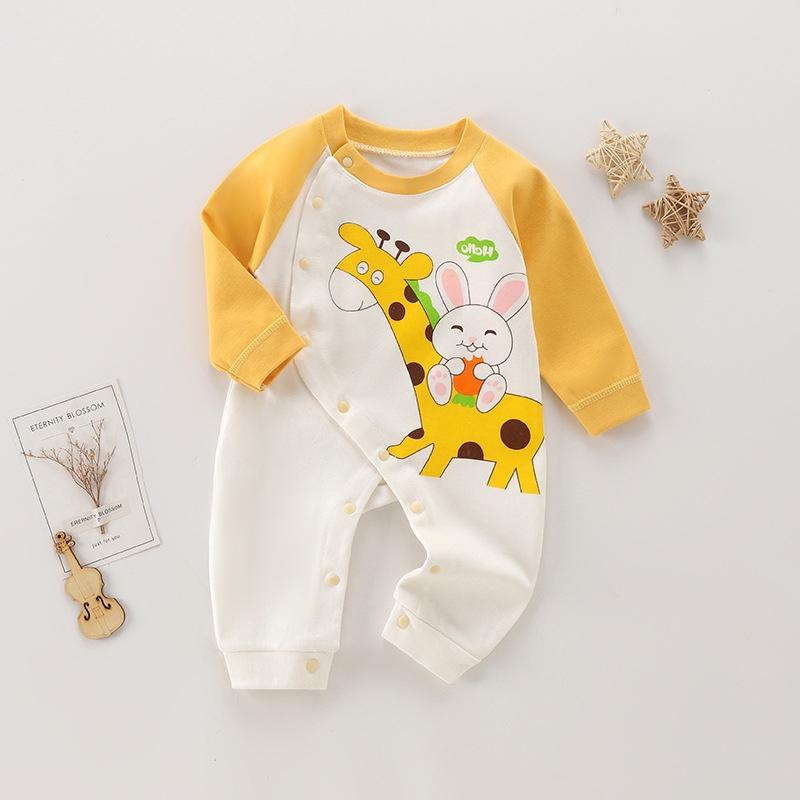 Kjemmet bomull babybody langermet spedbarns jumpsuit dyre-romper unisex termisk undertøy trykknapplukking myk nyfødt onesie vinter varmt antrekk