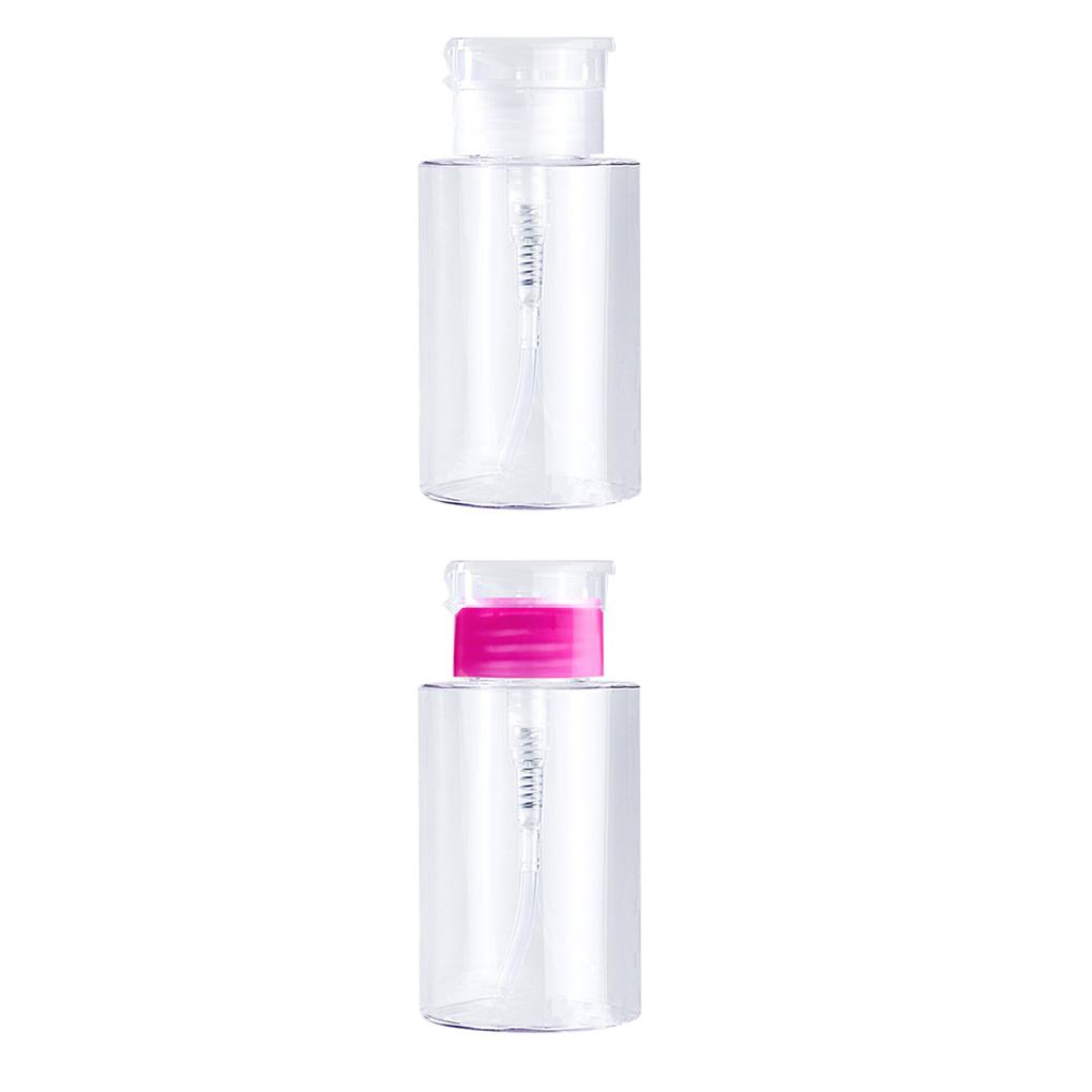 Portable Empty Pump Dispenser Nail Polish Remover Refillable Container Fluid PP Press Bottle Accessory Storage Box Case