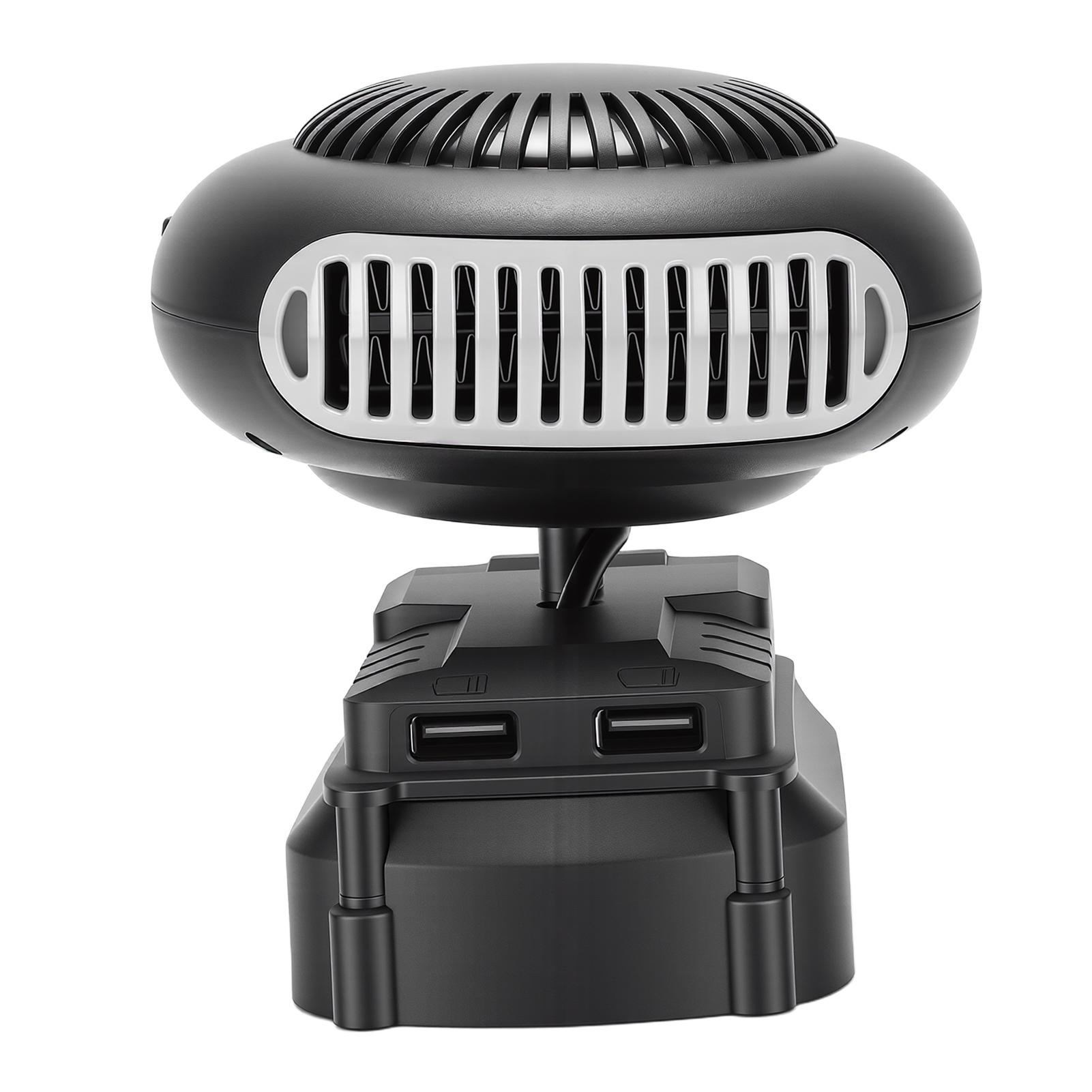 

Desk Heater Multifunctional 170W Low Noise Cordless Space Heater with 2 Heat Settings USB Ports for Window Defrosting Home Tent