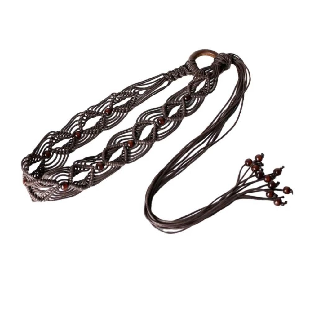 Woven Knot Female Waist Rope Bohemian Style Dress Waistband Fashion Waist Belt  for Women