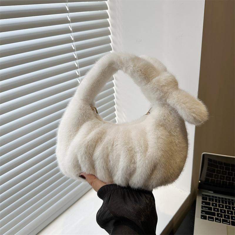 Fashion Plush Handbag Design Foreign Style Shoulder Messenger Bag Dumpling Bag