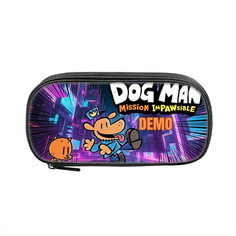 Dogman Detective Pencil Case Large Capacity Nylon Storage For Students